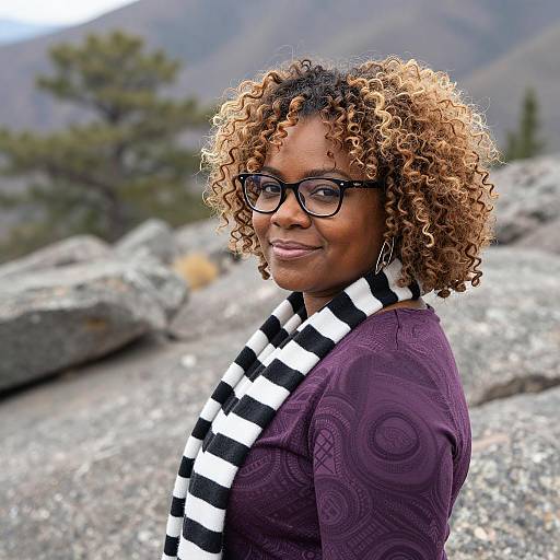 Portrait of a Smiling Woman in Nature