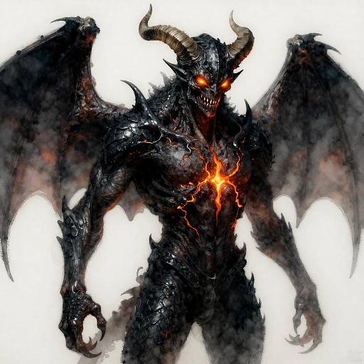 Sinister Abyssal Imp with Ember-Fissured Skin