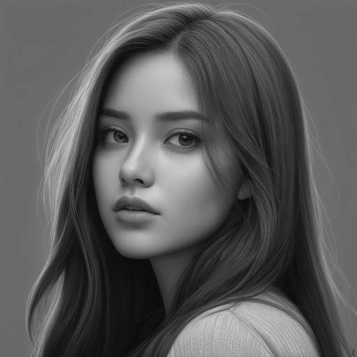 Monochrome Portrait of Young Woman