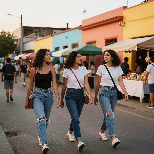 Young Latina Women in Vibrant City
