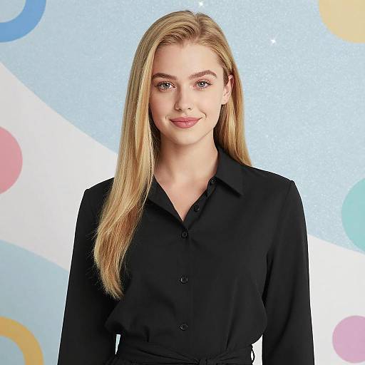 Portrait of Blonde Woman with Abstract Background