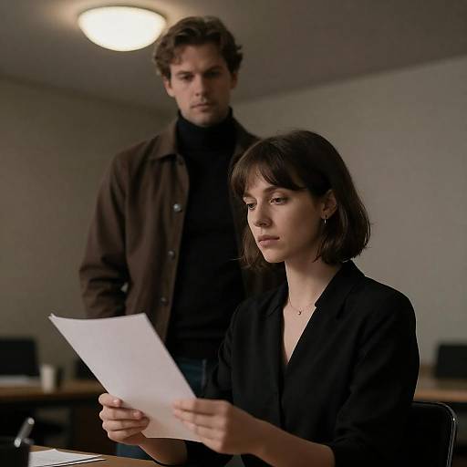 Dimly Lit Portrait of Two People