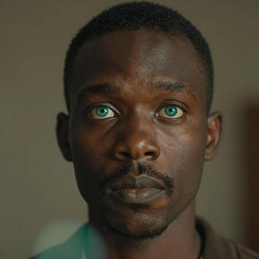 Intense Gaze of a Black Man