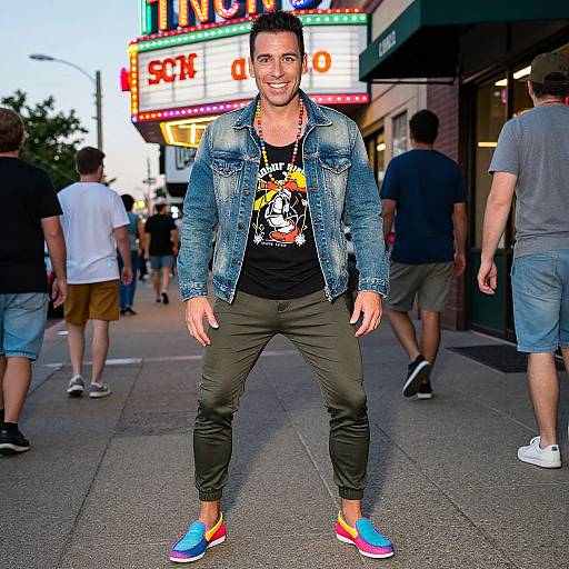 Vibrant Urban Style with Retro Neon