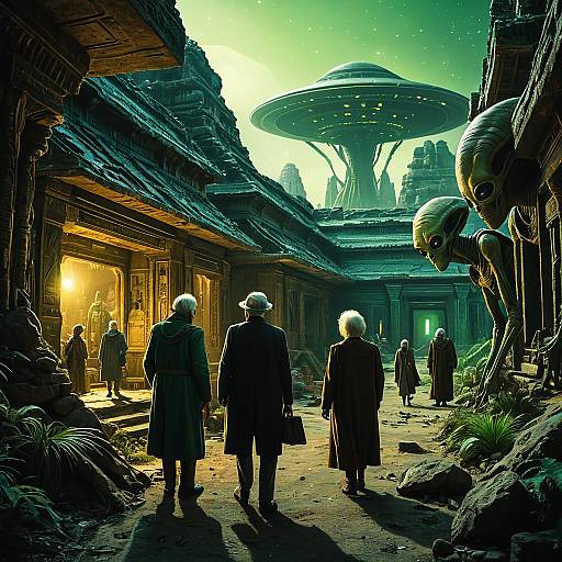 Elderly Alien Historians in Ancient Alien City