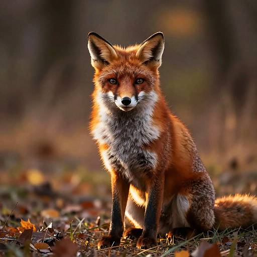 Majestic Red Fox in Autumn Forest