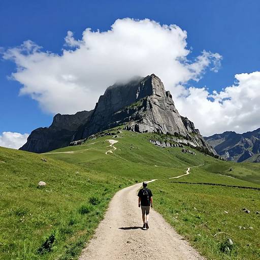 Solitary Walk Through Majestic Landscape