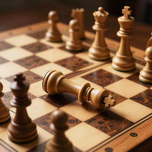 Dramatic Vintage Chess Checkmate Scene