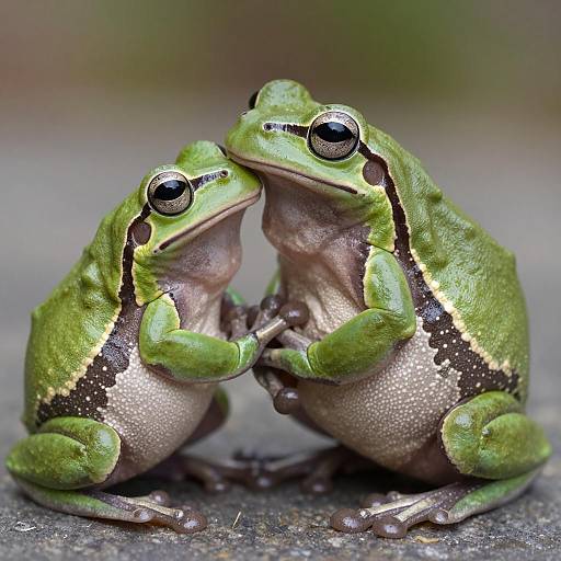 Embracing Green Tree Frogs in Nature