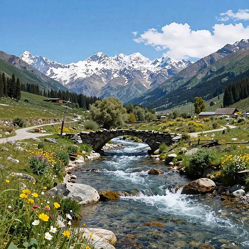 Serene Mountain Valley with River