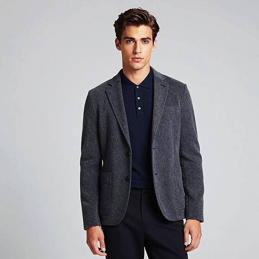 Young man in blazer and polo shirt