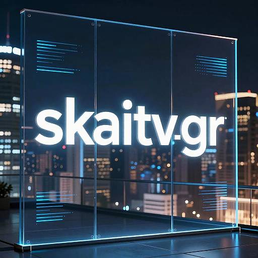 Skaitv.gr Futuristic Neon Branding