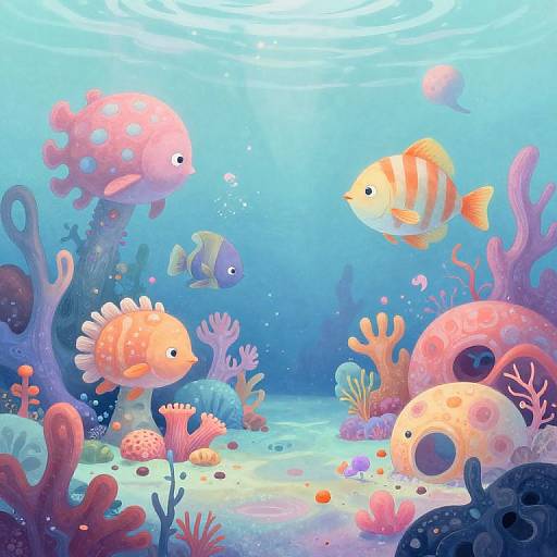 Surreal Underwater Dreamscape in Pastels