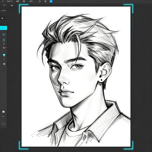 Dynamic Cyberpunk AI Line Art Portraits