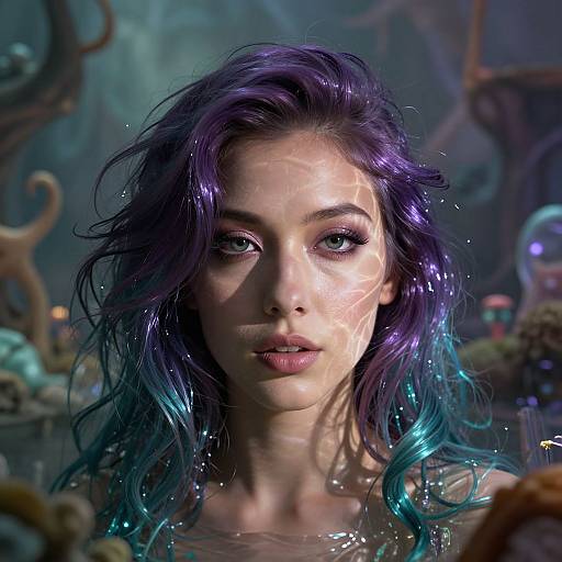 Enchanting Woman in Surreal Landscape