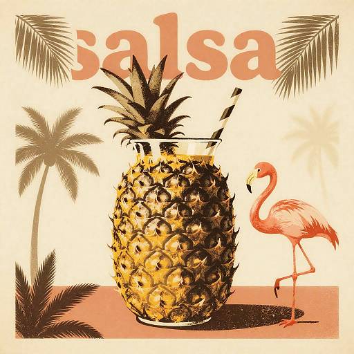 Retro Tropical Salsa Poster