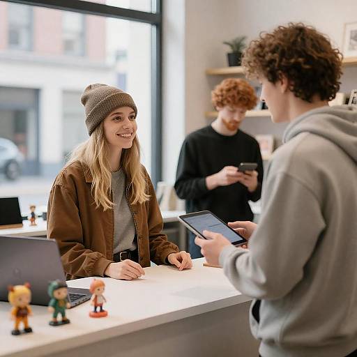 Customer Interaction at Shop Counter