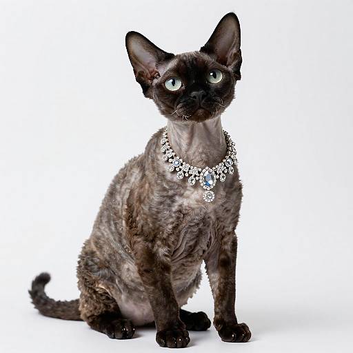 Luxurious Portrait of a Devon Rex Cat