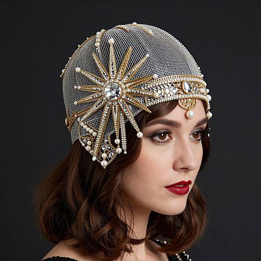 Elegant Flapper Hat with Jewels