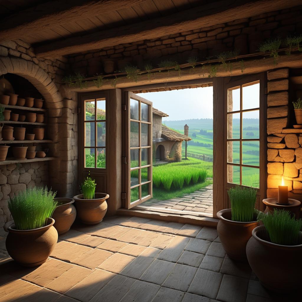 Enchanting Village House Interior Scene