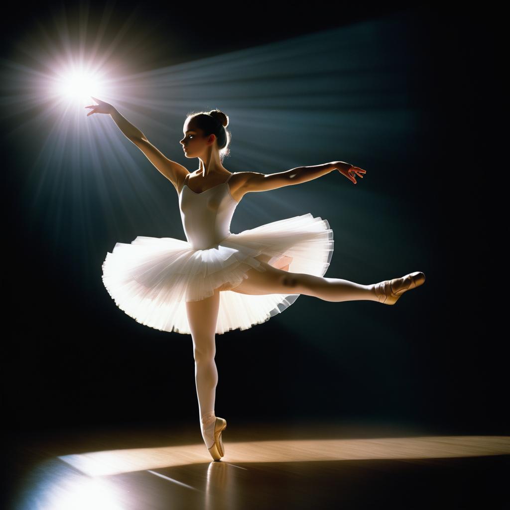 Elegant Ballerina in Dramatic Lighting