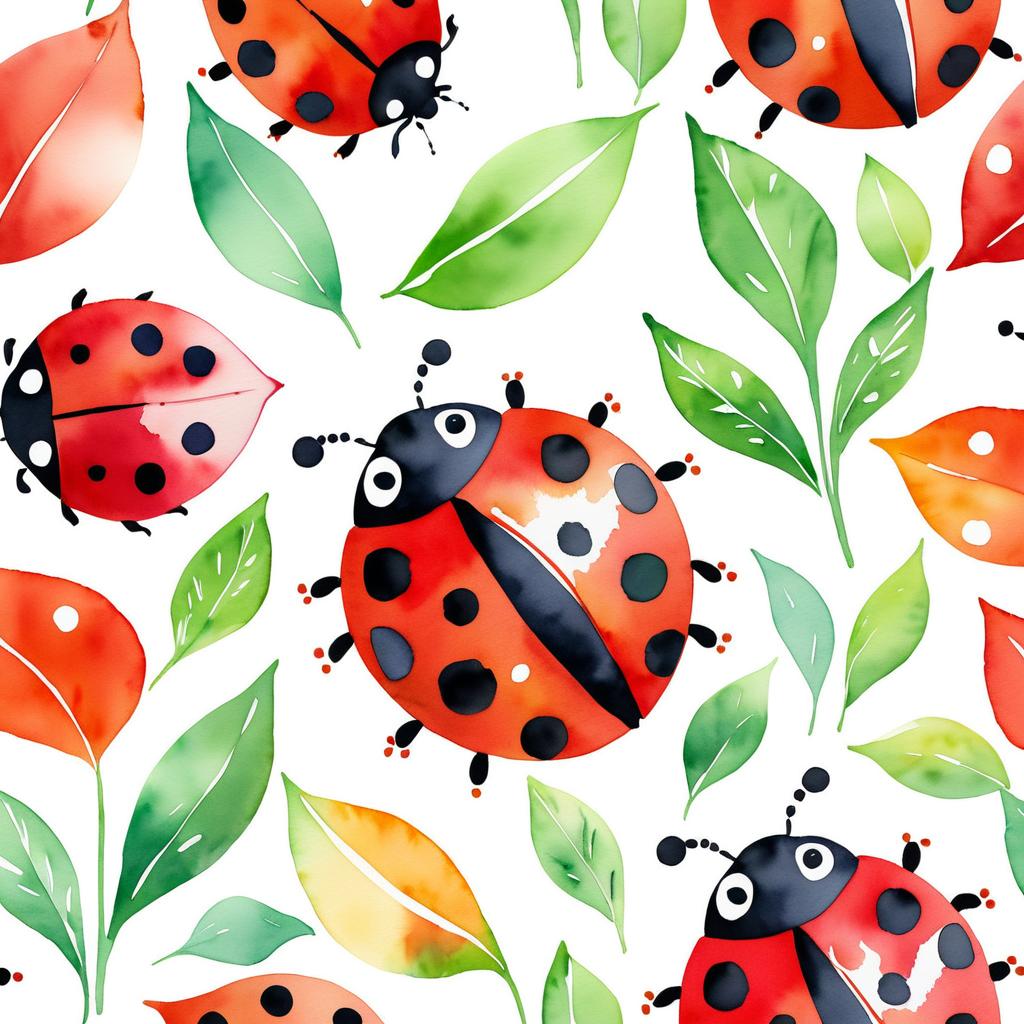 Joyful Ladybug Watercolor Illustration