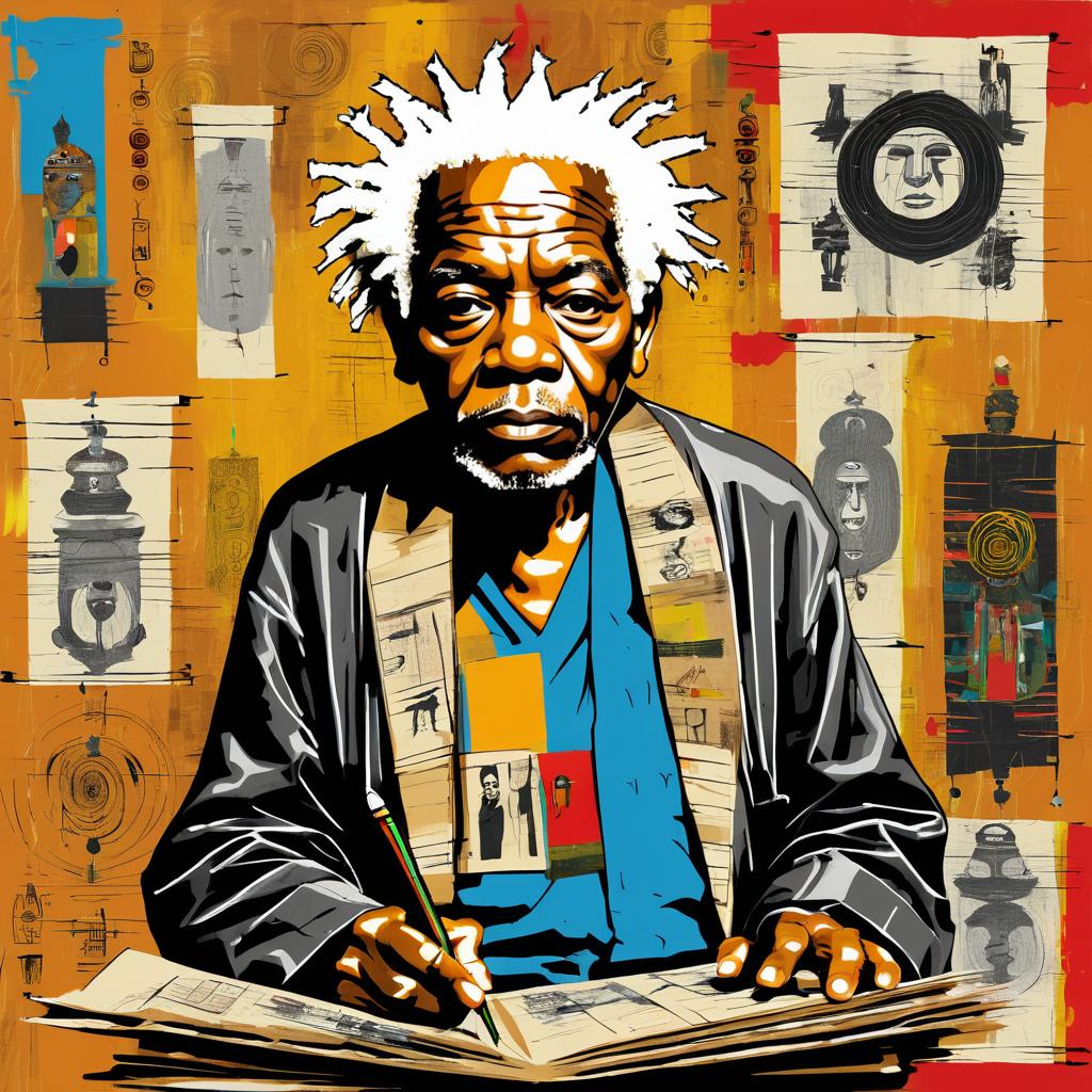 Basquiat-Inspired Wise Old Man Artwork