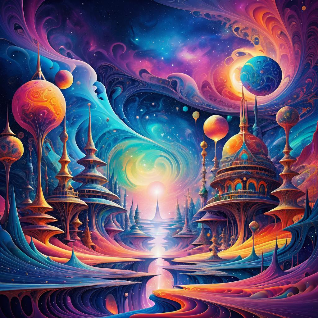 Cosmic Surrealism: DMT-Inspired Landscape