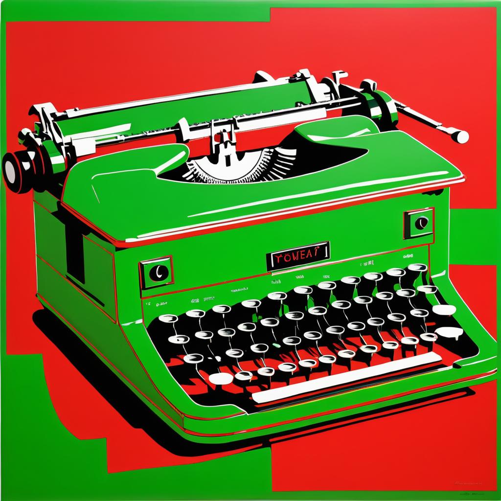 Vibrant Andy Warhol Style Typewriter Art