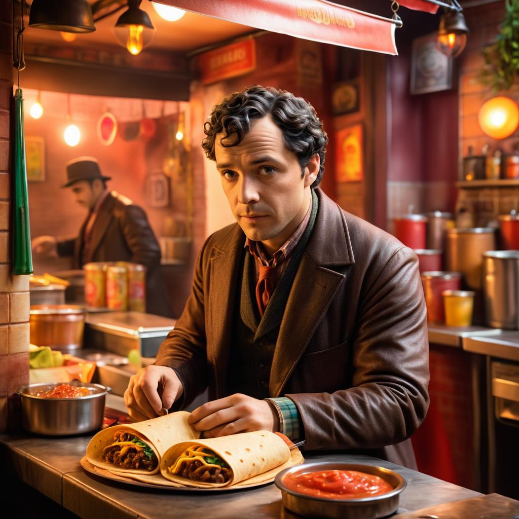 Sherlock Holmes Enjoys Tacos in Humor