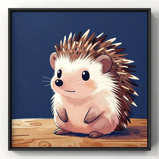 Quirky Cartoon Hedgehog Digital Art