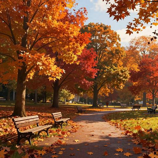 Vivid Autumnal Park Render