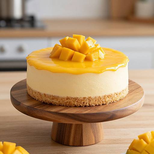 Elegant Mango Mousse Cake Display
