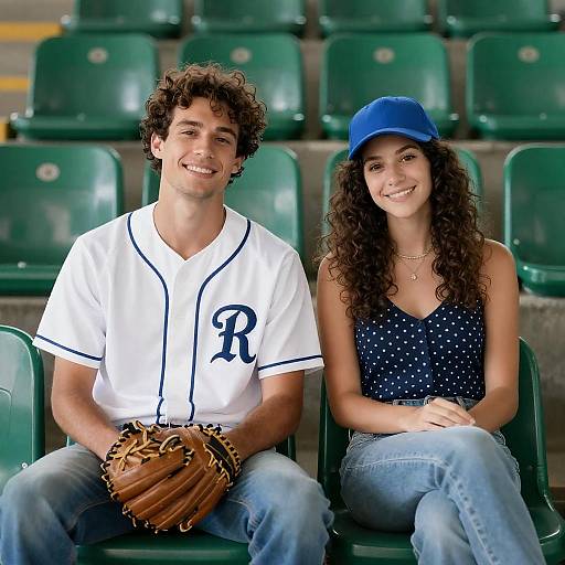 Smiling Couple at the Stadium