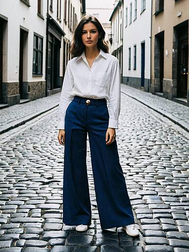 Woman in Wide Leg Trousers