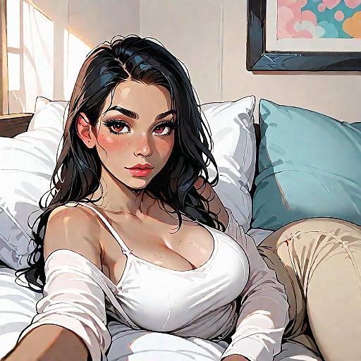 Casual Indoor Portrait of Woman in Camisole