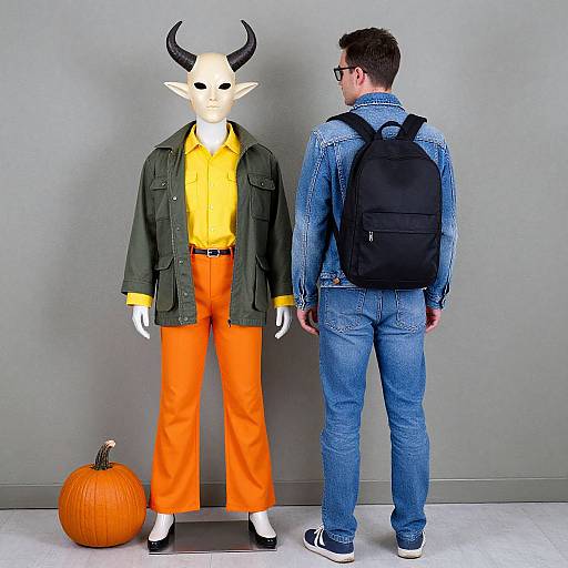 Colorful Mannequin with Denim and Pumpkin