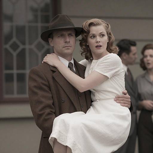 Vintage Couple in Mid-20th Century Scene