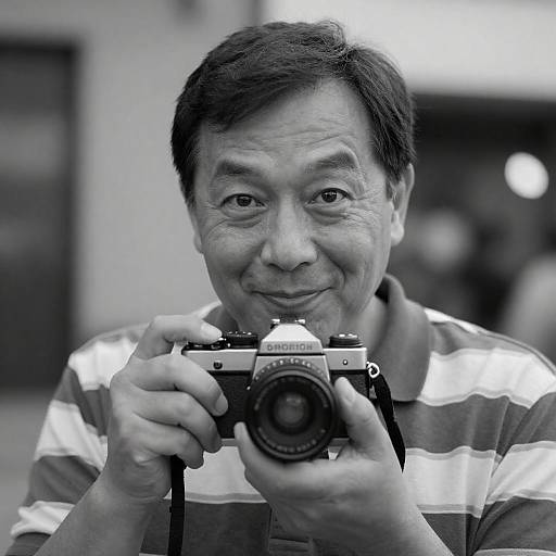 Playful Photographer in Black and White