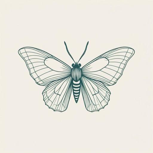 Detailed Butterfly Line Art