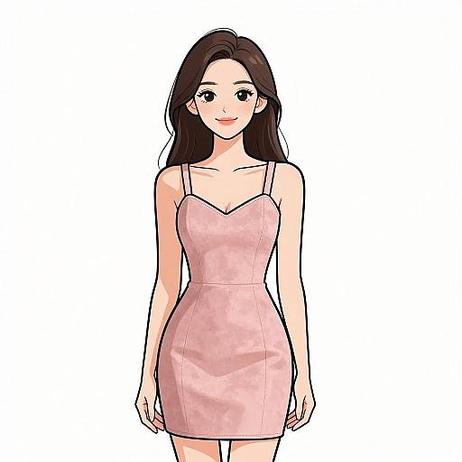 Smiling Woman in Blush Pink Dress