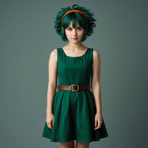 Solo Girl in Realistic Deku Costume