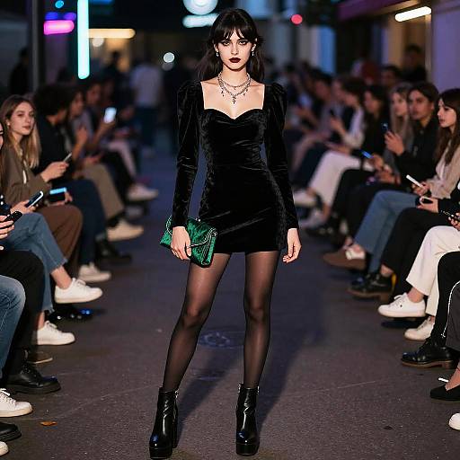 Gothic Velvet Dress Runway Look