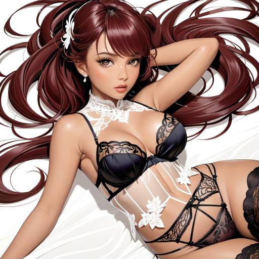Graceful Cowgirl in Lingerie Pose