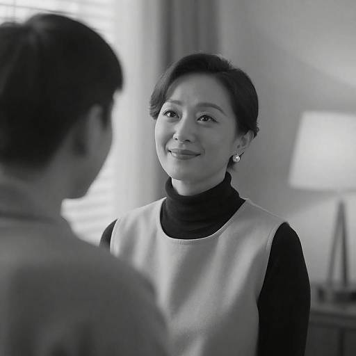 Elegant Black and White Indoor Portrait