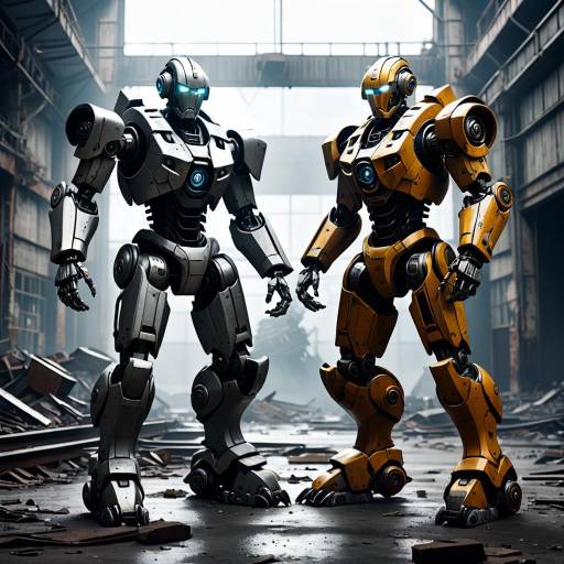 Epic Battle of Robotic Warriors in Factory