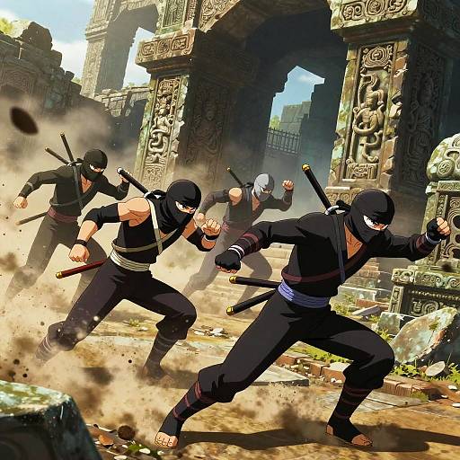 Ninja Chase Through Ancient Ruins
