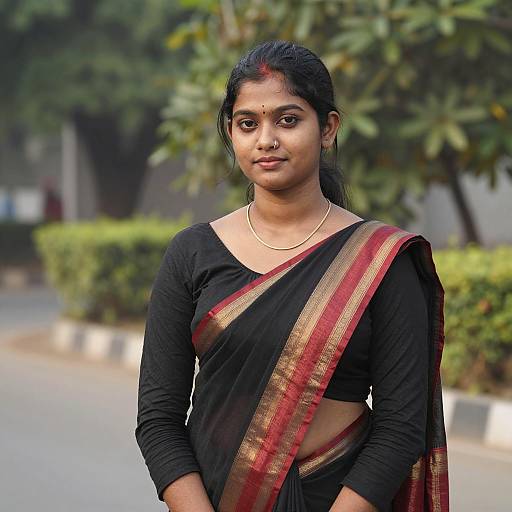 Confident South Asian Woman in Nature