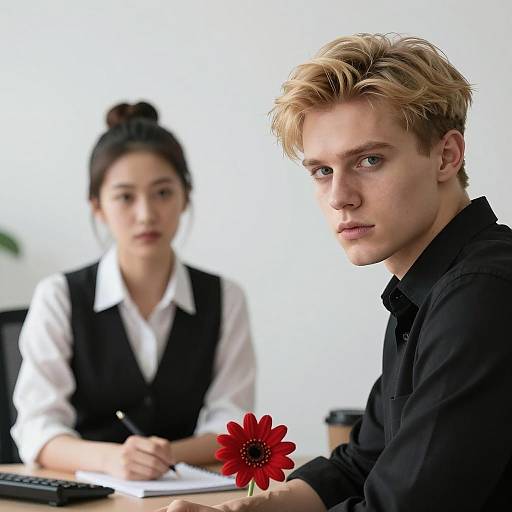 Office Interaction with Two Professionals