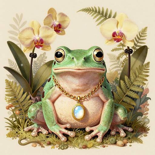 Noble Emerald Tree Frog Illustration